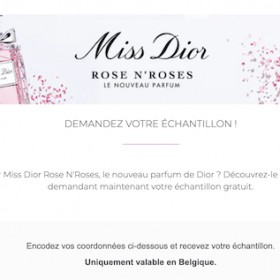 recevez un echantillon gratuit Dior Miss Dior Rose ’N Roses
