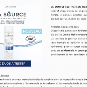 testez le duo soin toilette visage de LA SOURCE Eau Thermale Rochefort®