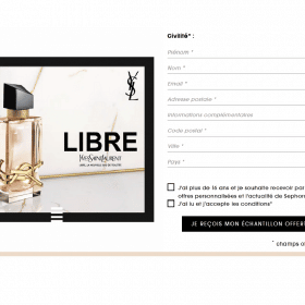échantillon gratuit de parfum Libre d'Yves Saint Laurent